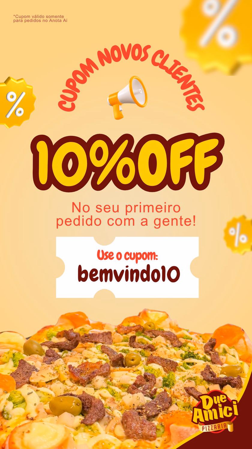 Pizzas e promoções em destaques
